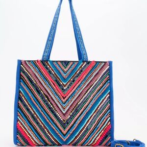 Colorful Striped Tote Bag